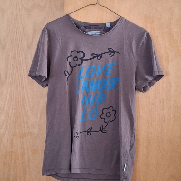 Ted Baker Brown Short Sleeve Tee with  Design Medium - Picture 1 of 10